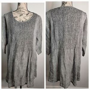 NAMSAR Tunic Top Womens S/M Mini Dress 3/4 Sleeves Lagenlook Lined Pockets NEW